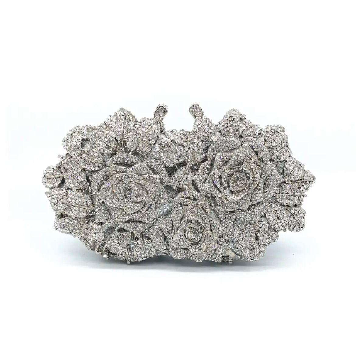 Clutch Prata com flores
