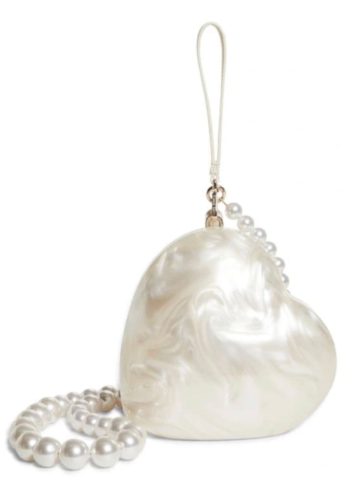 Clutch Charmosa coração perolado