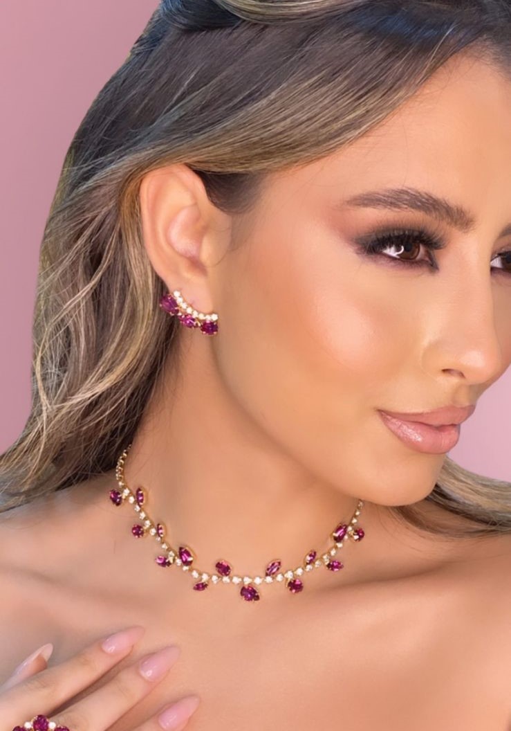 Jóia Fucsia conjunto