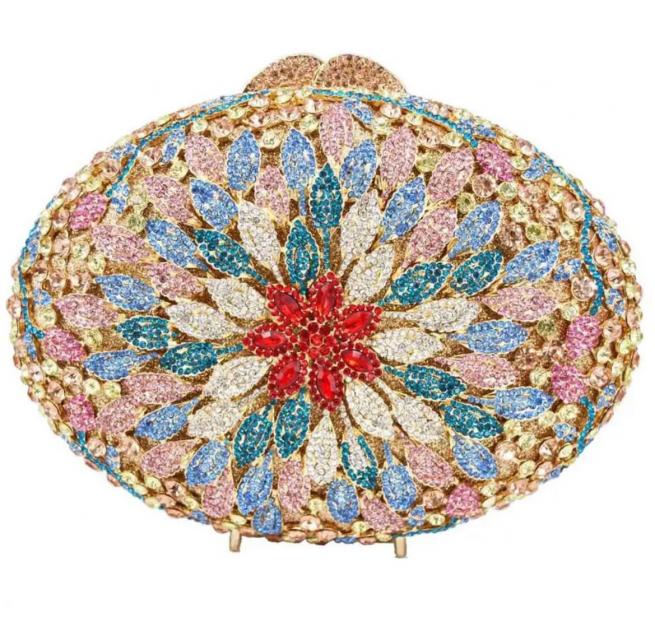 Clutch multicores pedraria redonda flores