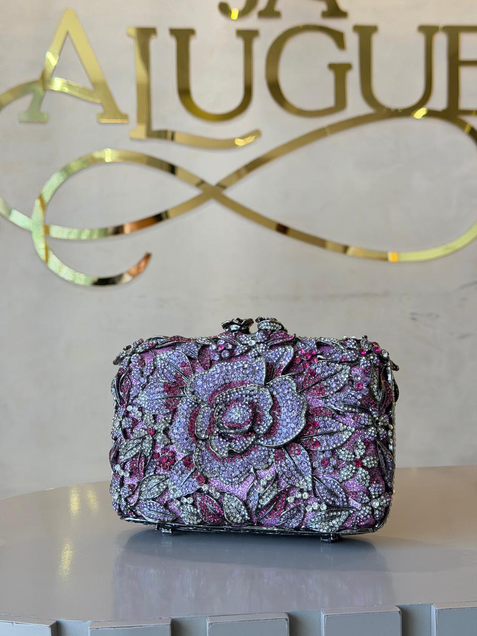 Clutch Lavanda com fucsia 