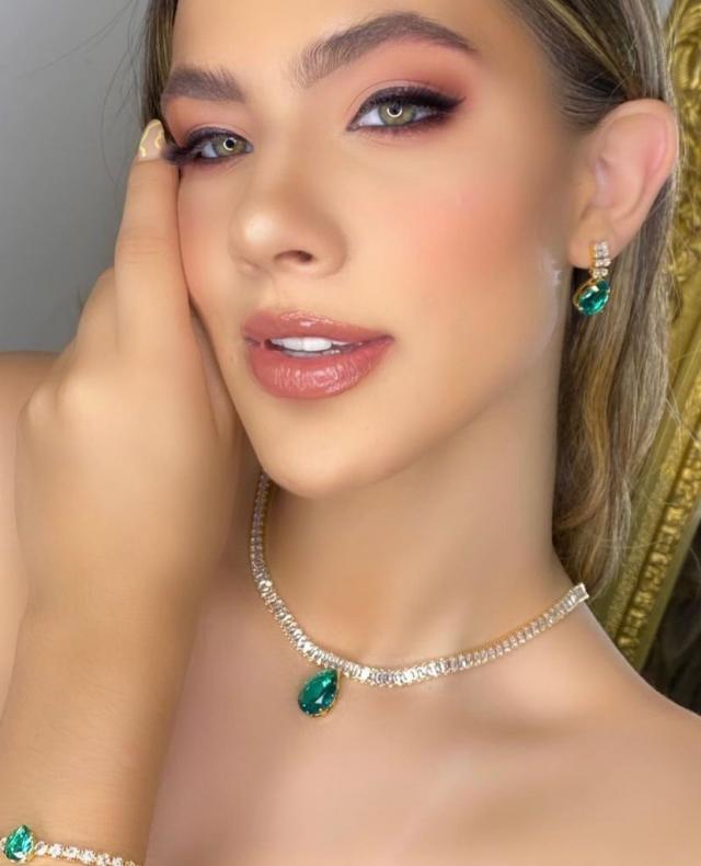 Jóia Verde Esmeralda gota 