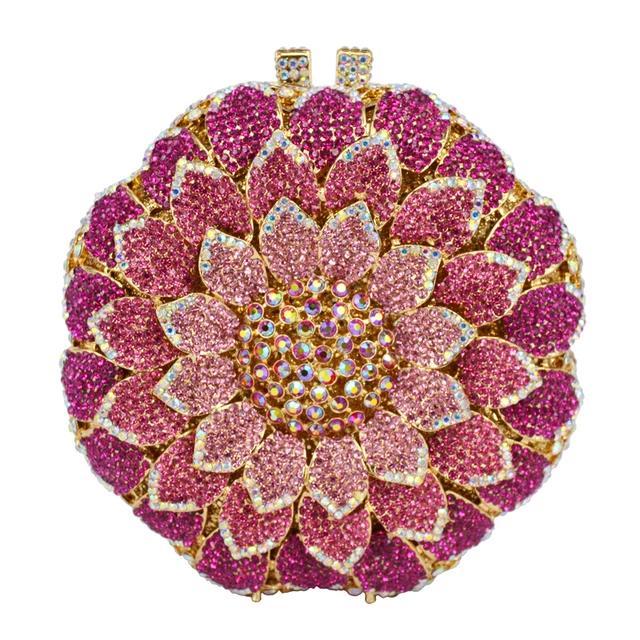 Clutch Rosa em formato flor Alice