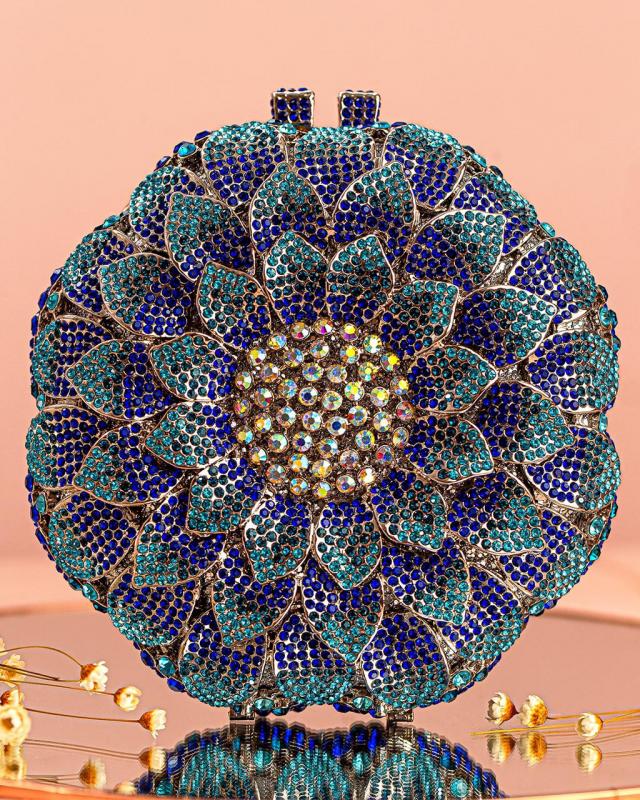 Clutch azul flor Nicole