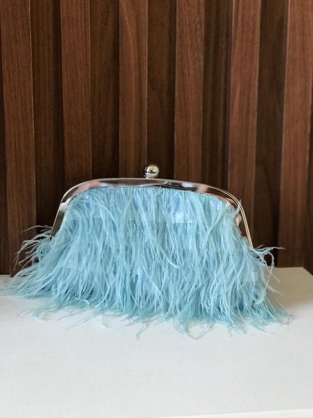 Clutch Azul pluma