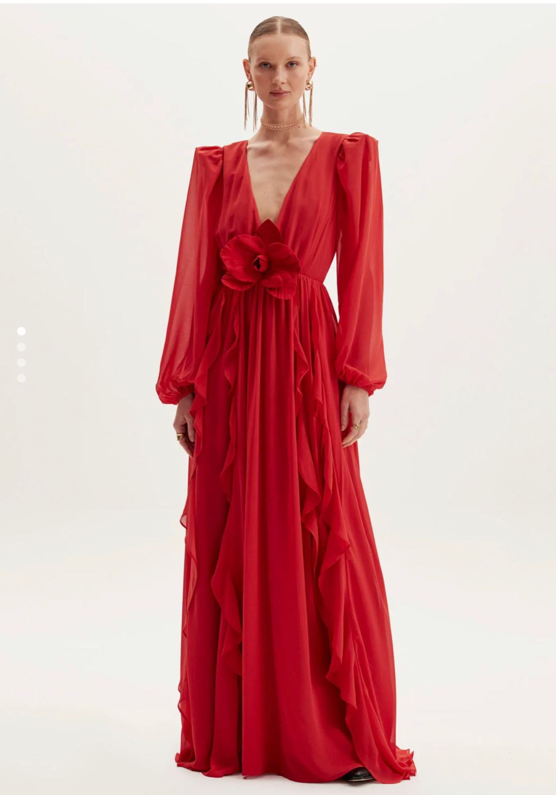Vestido Vermelho fluído Eduardo Amarante