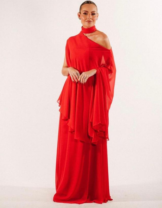 Vestido Vermelho fluído kafta 